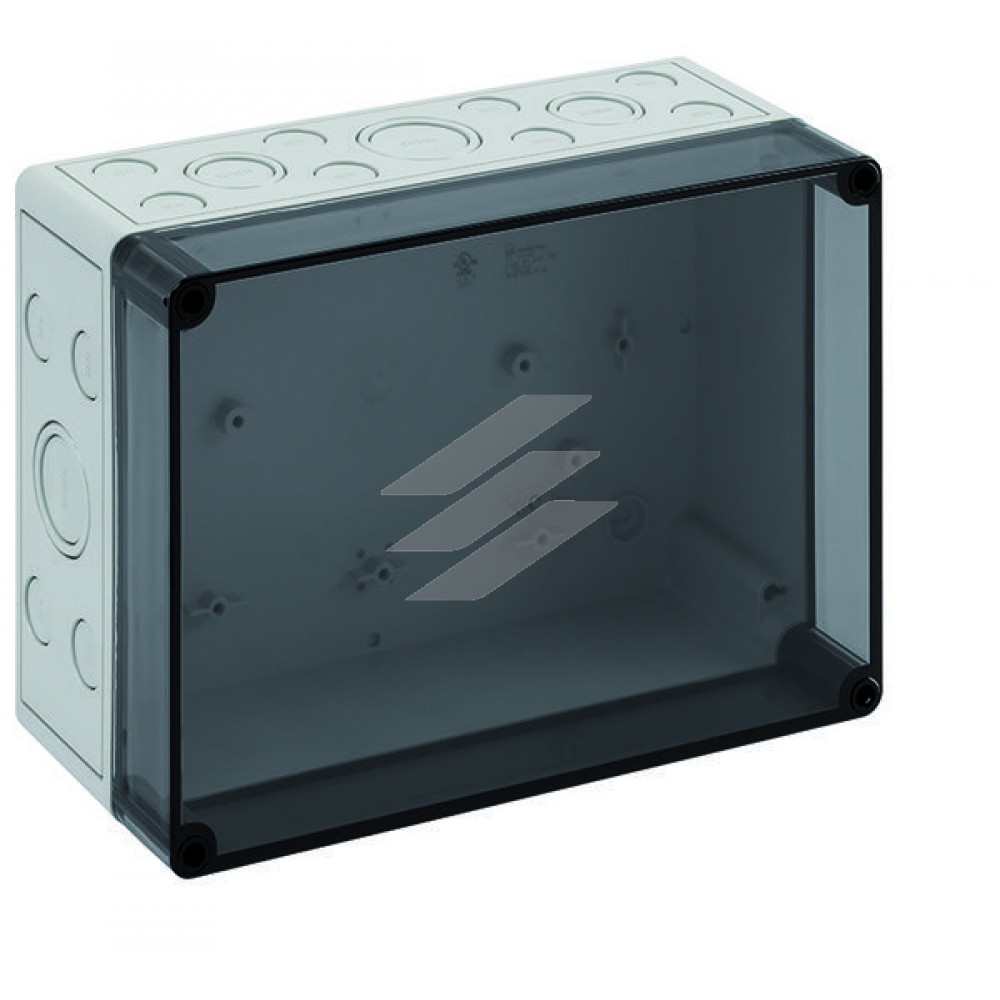 TK-коробка PC 2518-11-tm (254х180х111мм), полікарбонат, 32 метричних вводи (24-M20, 4-M25/32, 4-M32/40), IP66, прозора кришка, Spelsberg